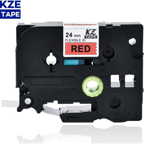 24mm Tze-FX451 Flexible label Black on Red Laminated Label Tape Flexible Cable Label Tapes TzeFX451 Tze FX451 for P-touch PT