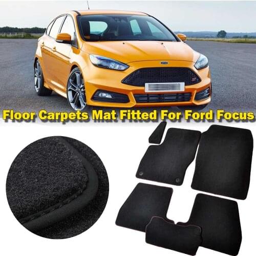 Custom Fit Solid Nylon Auto Odorless Front+Rear All Weather Car Floor Mats Liner Protection Carpets For LH/RH Ford Focus 2012-19