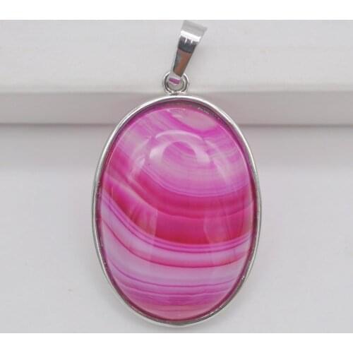Red Veins Carnelian Stone Bead Oval Pendant Jewelry For Woman Gift S928