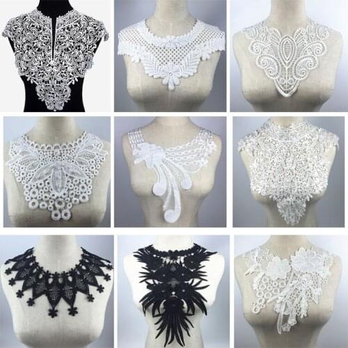 1pc Lace Collar of 9 Style Beautiful Flower and Lace Applique Trim Lace Fabric Sewing Supplies Lace Neckline