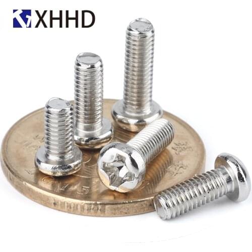 M1 M1.2 M1.4 M1.6 M1.7 Pan Head Machine Screw Phillips Metric Thread Small Cross Reessed Round Bolt Iron Steel Nickel Plated