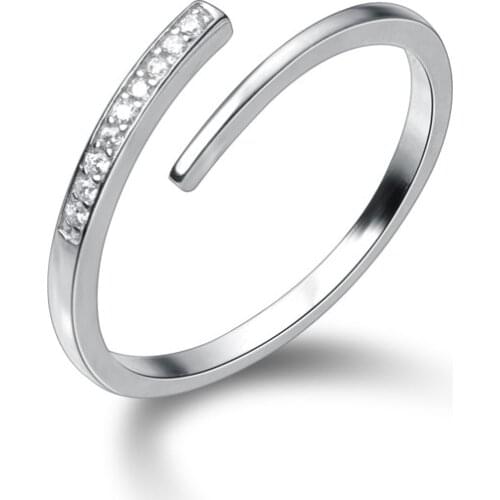 MloveAcc Korean Style Genuine 925 Sterling Silver Women Rings Finger for Girls Nice Simple Rings Jewelry