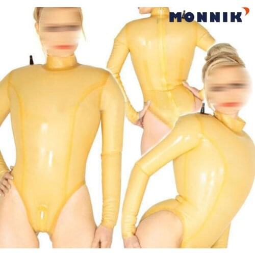 MONNIK latex 100% Rubber Latex Gummi 0.40mm Inflatable Leotard Bodysuit Catsuit Suit Fashion
