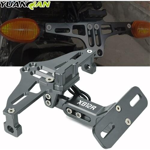 For Buell XB12R Firebolt XB12S XB12Ss XB9S XB9SL XB12Scg Motorcycle LED License Plate Holder Support Plaque Moto Bracket Frame