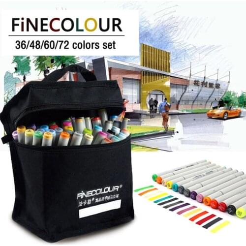 FINECOLOUR 160 Colors Double Headed Paint Sketch Marker Pen Architecture Alcohol Based Art Markers Set Manga Drawing