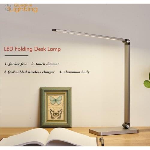 LED Desk Lamp with Qi-Enabled Wireless Fast Charger, USB Charging Port, 3 Color Temperatures & 5 Brightness Levels, Night Light