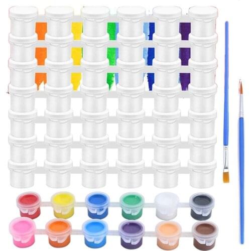 NEW-25 Empty Paint Strips 150 Pots 5Ml Paint Cup Pots Paint Pot Plastic Clear Storage Containers with 4Pcs Paint Brushes