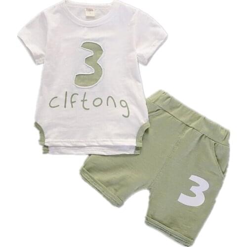 New Summer Baby Clothes Suit Children Boys Girls Letter T Shirt Shorts 2Pcs/sets Toddler Casual Clothing Infant Kids Tracksuits