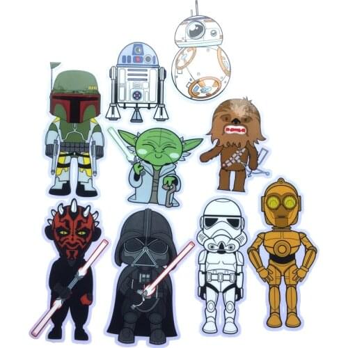 NEW Star Wars cartoon stickers the force awakens flat stickers for wall deco notebook water cup phone deco PVC stickers