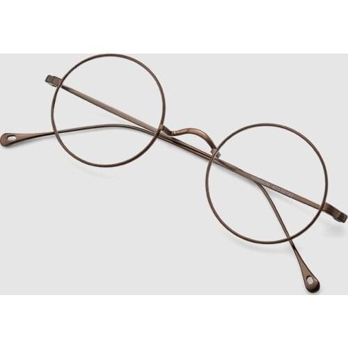 New Japanese Handmade Eyeglasses John Lennon Classic Small Round Titanium Glasses Ultra-light Frame Men Retro Women Myopia Gafas