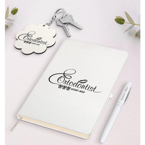 Personalized Orthodontist White Notebook Pen and Keychain Gift Set Reliable Quality Gift Casual Design Occasion Special Occasions