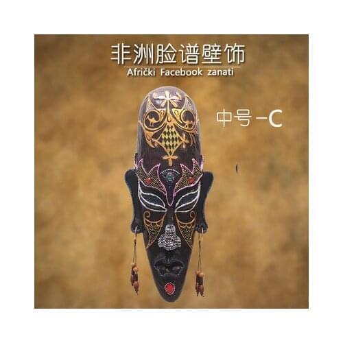 African exotic figures mask hanging wall mural PendantAfrican Mask Facebook Wall-hanging Crafts Decoration Model Room Cafe KTV