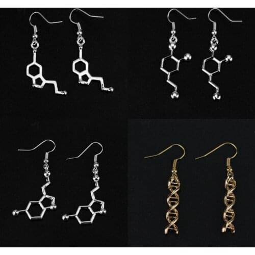 Hot DNA Earring Biology Adrenaline Molecule Earring Double Helix Unice Earrings For Scientist Fashion Jewelry