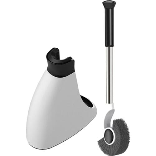 Scrubber Washroom Cleaning Brush Clean Home Stainless Steel Lavatory Brush Cleaner Tool Bathroom Toilet Brush Holder Set