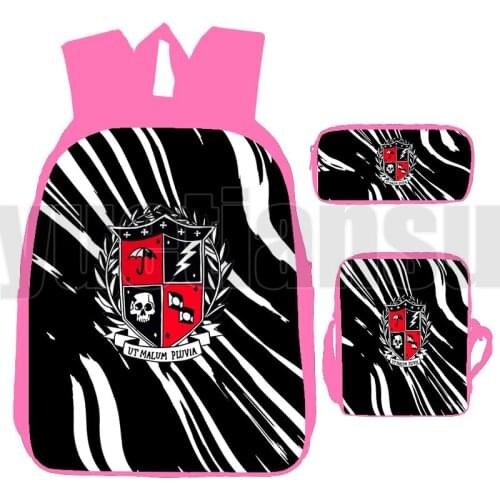 Pink Anime Umbrella Academy Backpack Schoolbags Travel Backpack Teenager Girls 3 Pcs/Set Backpack 3D Print Bag Rucksack Escolar