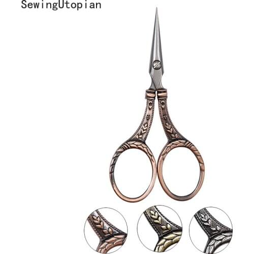 Dressmaking Vintage Wheat Ears Antique Embroidery Mini Sewing Scissors for Cut Cloth Stainless Steel Thread Gold School Scissors