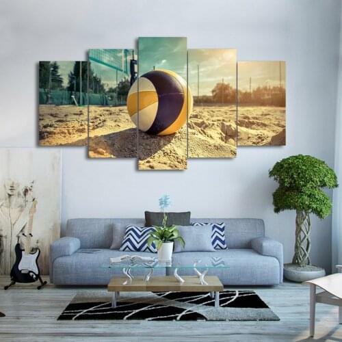 Modern Space Art Beach Volleyball Creative 5 Pieces Picture Home Wall Decor Canvas Printings Painting For Living Room Framed