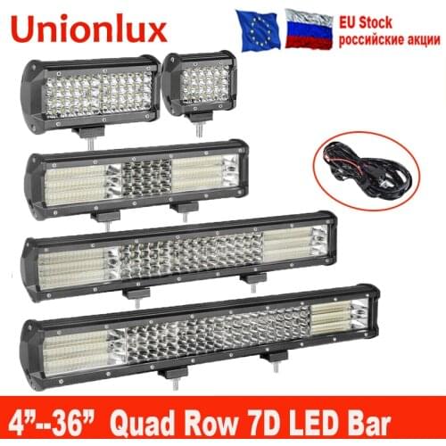 Quad Row 4" 7" 17" 20" 23" 26" 36 inch LED Work Light Bar Offroad ATV 12V 4X4 Spot Flood for Truck SUV 4WD Fog Driving Light