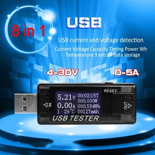 8 in 1 QC2.0 3.0 4-30V USB Tester Capacity Voltage Tester Current Meter Monitor Voltmeter Ammeter Mobile Phone Charging Protecto