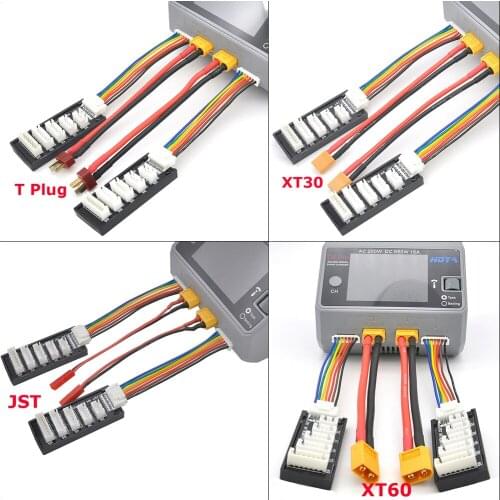 2pcs XT60/XT30/JST/T Plug 2-6S Charging Cable JST-XH Balance Board Compatible With ISDT Hota Balance Charger For RC Model
