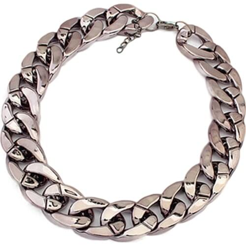 Punk Style Sieraden Women Simple Cut Gold Collane Link Chain Kolye Shiny Choker Necklace Jewelry AlibabaExpress Xmas gift