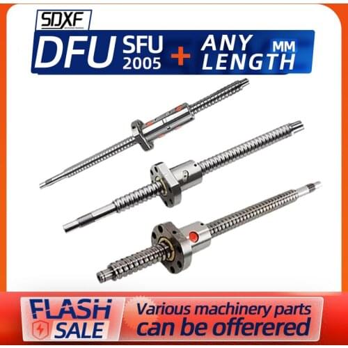 1000 1500 1550 mm 20mm C7 precision ball screw dfuSUF2005 SFU2004 with 5/4mm lead with double waist round nut