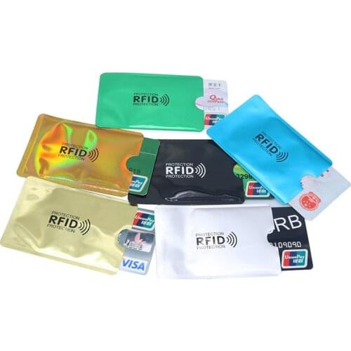 2/5pcs Aluminium Anti Rfid Wallet Blocking Reader Lock Bank Card Holder Id Bank Card Case Metal Credit NFC Holder 6.3*9.1cm