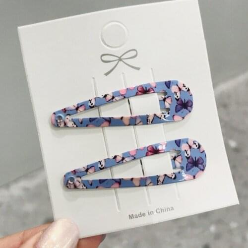 2Pcs Animals Butterfly Hair Clips BB Hairpin Colorful Barrettes for Baby Children Women Girls Styling Accessories Headwear