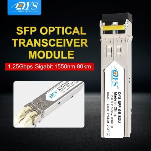5pcs 1.25G SFP Transceiver SMF LC 1550nm 80KM Duplex LC Fiber Optic Transceiver Modules