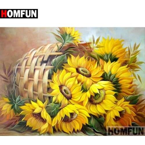 HOMFUN Full Square/Round Drill 5D DIY Diamond Painting "flower"Embroidery Cross Stitch 5D Home Decor A02705