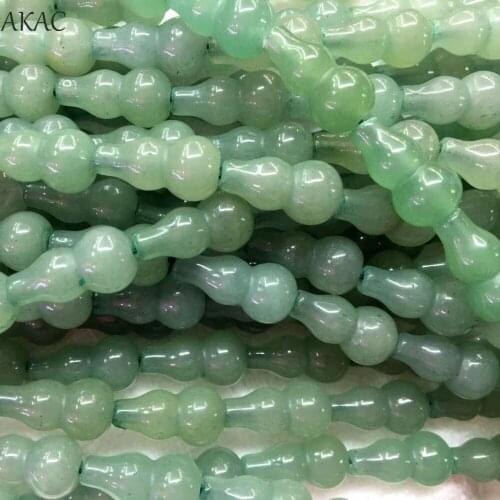 Free shipping natural green aventurine gourd shape loose beads 8*16mm for diy design necklace earring