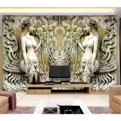 Beibehang Customized large mural 3d wallpaper Jingya fairy relief mural TV background environmental protection mural wallpaper