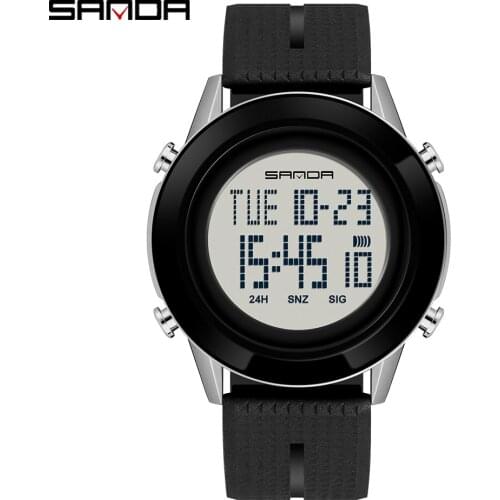SANDA Brand Men Watches Sport Military Fashion Male Digital LED Watch For Man Waterproof Cartoon Wristwatch Military Clock