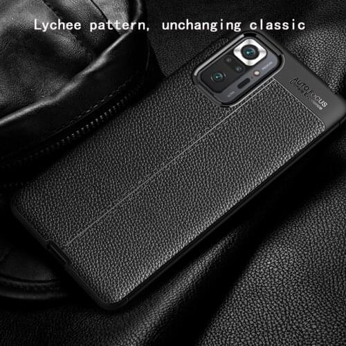 Litchi Grain Pattern Phone Case For Xiaomi Redmi Note 10 Pro Max Soft TPU Silicone Protective Back Cover For Redmi Note 10 Pro