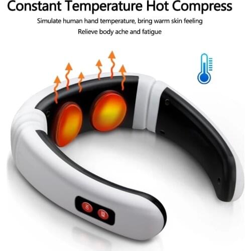 Electric Neck Massager & Pulse Back 6 Modes Power Control Far Infrared Heating Pain Relief Tool Health Care Relaxation Machine