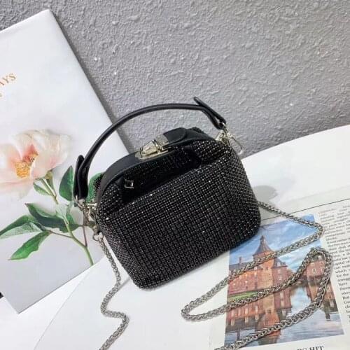 FIRMRANCH Women INS Hot Sale Amazing Attractive Stylish Luxury Rhinestone Design Exquisite Handbag Chain Shoulder Crossbody Bag