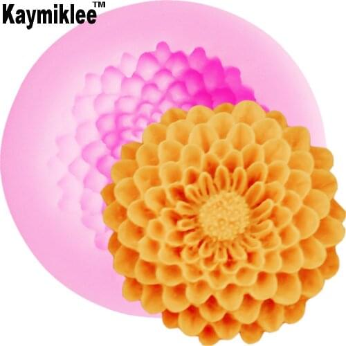 Kaymiklee M227 Chrysanthemum Flower Daisy Silicone Baking Molds, Cake Fondant Decorating Tools, Silicone Molds