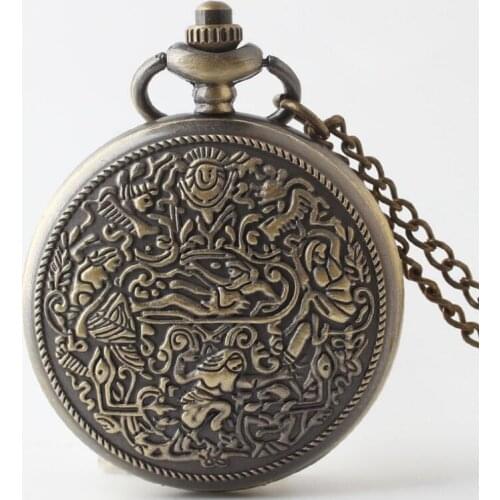 Hot Sell Bronze City Wall Picture Quartz Pocket Watches Christmas Gift Watches Wholesale