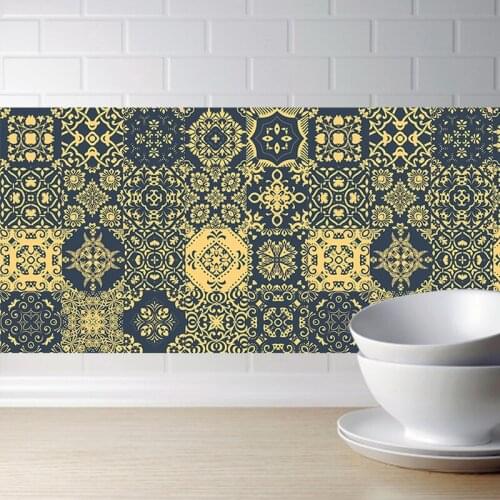 Simulation Tile Retro Europe Style Home Paste Wall Stickers DIY Waterproof Oil-proof Tile For Bathroom Kitchen Stick