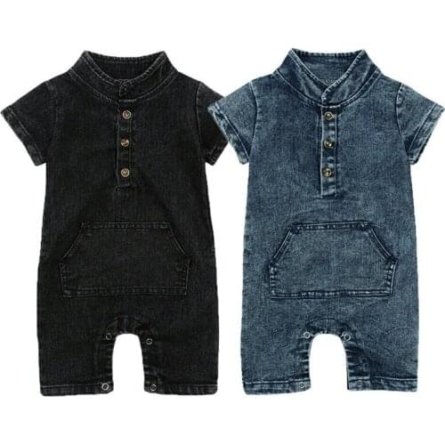 Baby Girl Bodysuits Summer Baby Kid Girls Boy Infant Denim Bodysuit Jumpsuit Clothes Playsuit Baby Girl Clothes Cotton