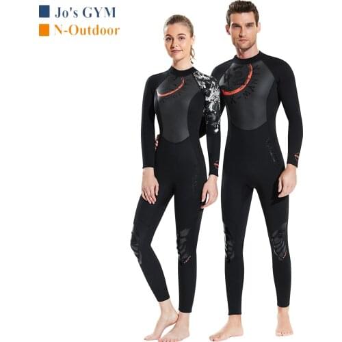 Surfing 3MM Neoprene Swimming Suits Chinoiserie Printing Wetsuit Men Women One-piece Skin Swimsuits Warm Couple Scuba Diving Sui
