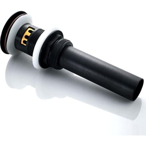 Drains Brass Round Siphon Brushed Black Deodorization Bathroom Vanity Basin Pipe Waste With Pop Up Drainer With Overflow