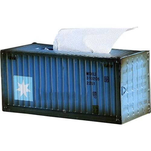 Retro Iron Removable Tissue Box Creative Container Tissue Boxes Home Car Container Napkin Paper Towel Storage Case Decoration