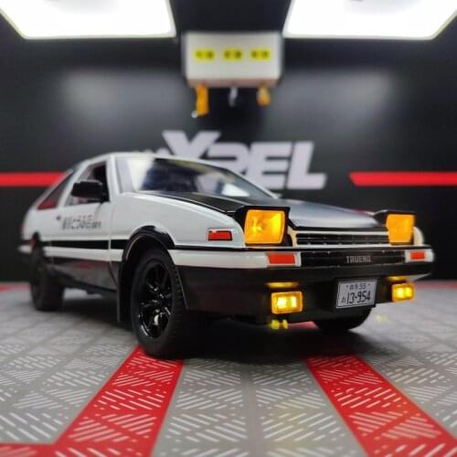 1:28 Movie Car INITIAL D Toyota AE86 Alloy Car Model Diecast Metal Toy Sports Car Model Simulation Collection Childrens Toy Gift