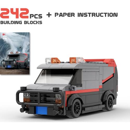 MOC A-Team GMC Vandura Van Simulation Vehicle Car Model DIY City Toys Transport Building Blocks Bricks Kids Boys Gift 242PCS