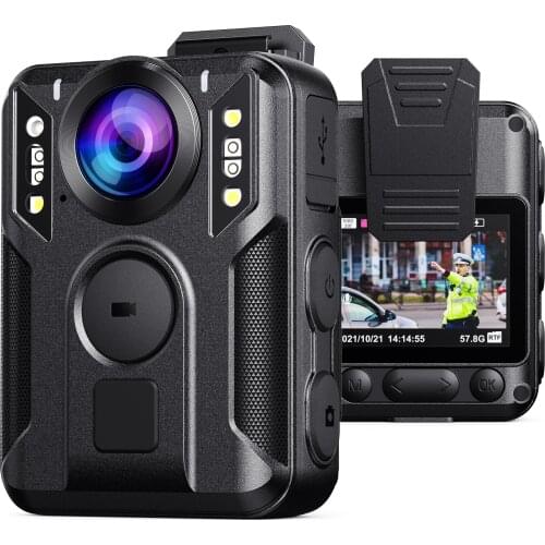 BOBLOV P100 64GB Body Mounted Camera 1296P Video Recording Security Guard Police Bodycam Wearable Mini Worn Camera Police