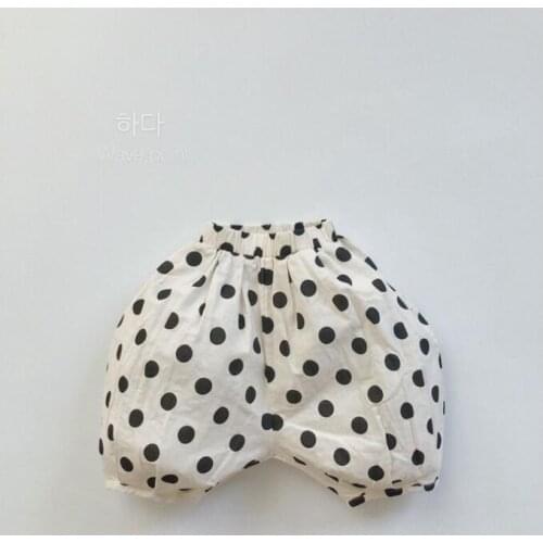 2021 new girls boys dots long pants cotton linen summer cool kids pants