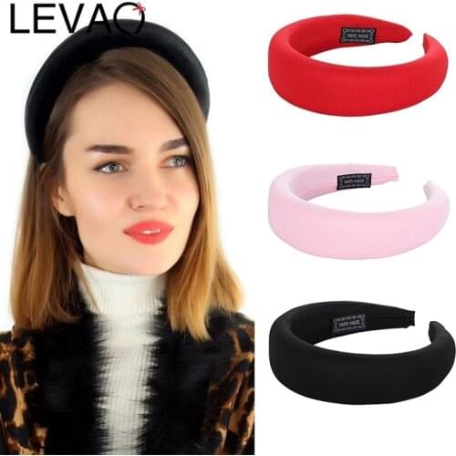 LEVAO Winter Velvet Sponge Hairband Solid Thicken Padded Headband Bezel Turban Women Hairbands Girls Accessories Headwear