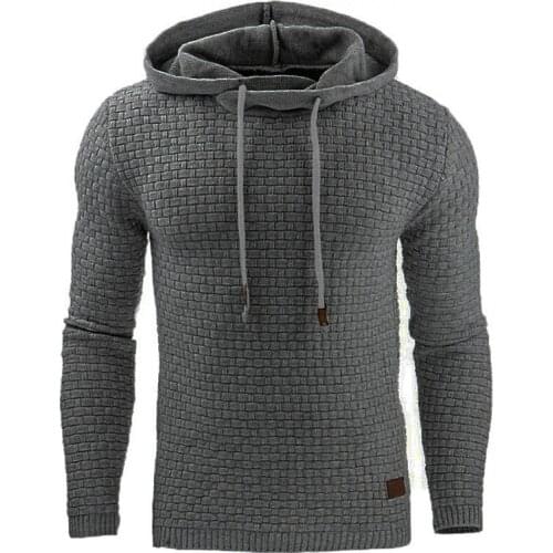 Autumn and Winter New Style European and American Mens Jacquard Sweater Long-sleeved Hoodie Warm Color Hooded Sweatshirt Jacket