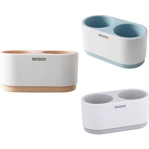 LBER Ecoco Bathroom Shelf Hair Dryer Holder Set Wall Shelf Bathroom Accessories Shelves Storage Holder Do Not Drilling Shelves